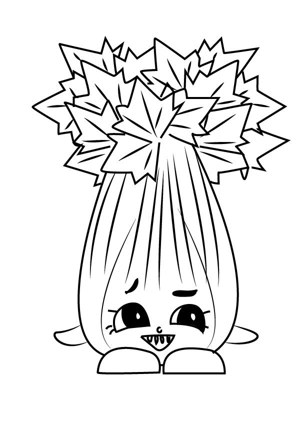 Cutte Celery With A Face Coloring Page