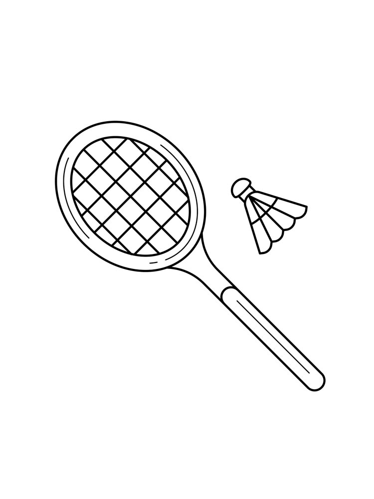 Easy Badminton Coloring Pages