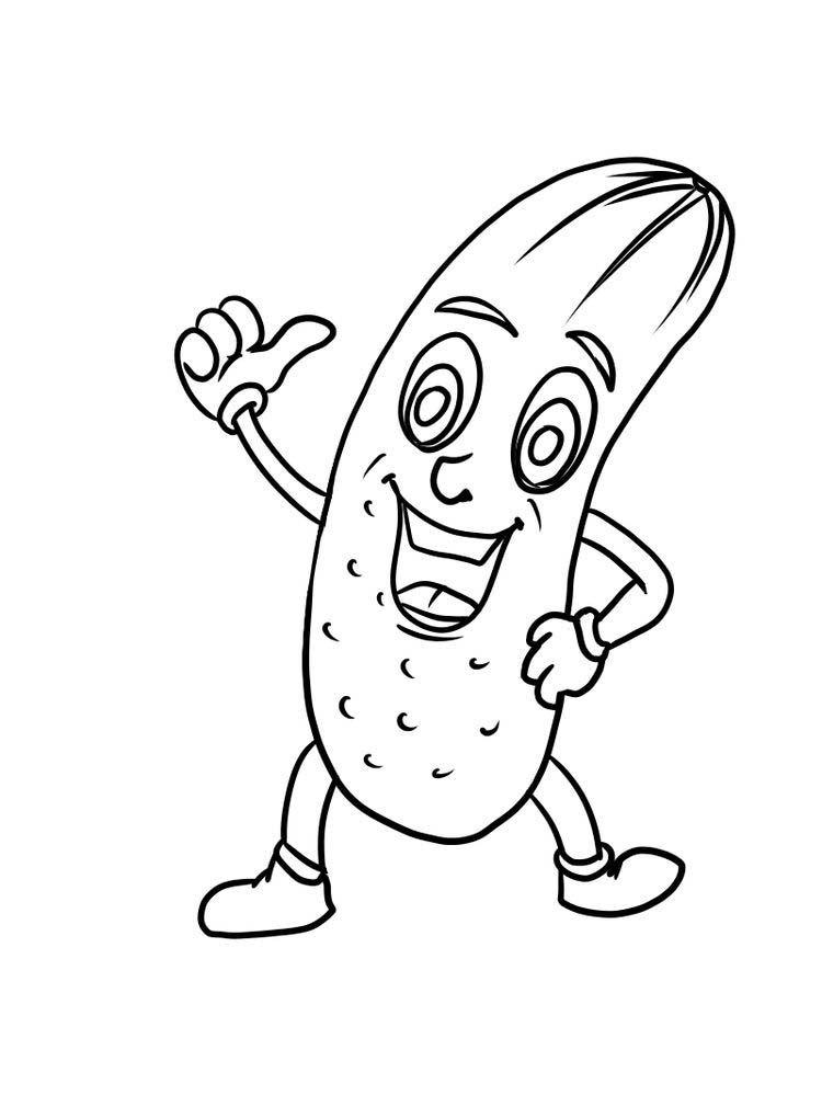 Happy Pickle Coloring Page