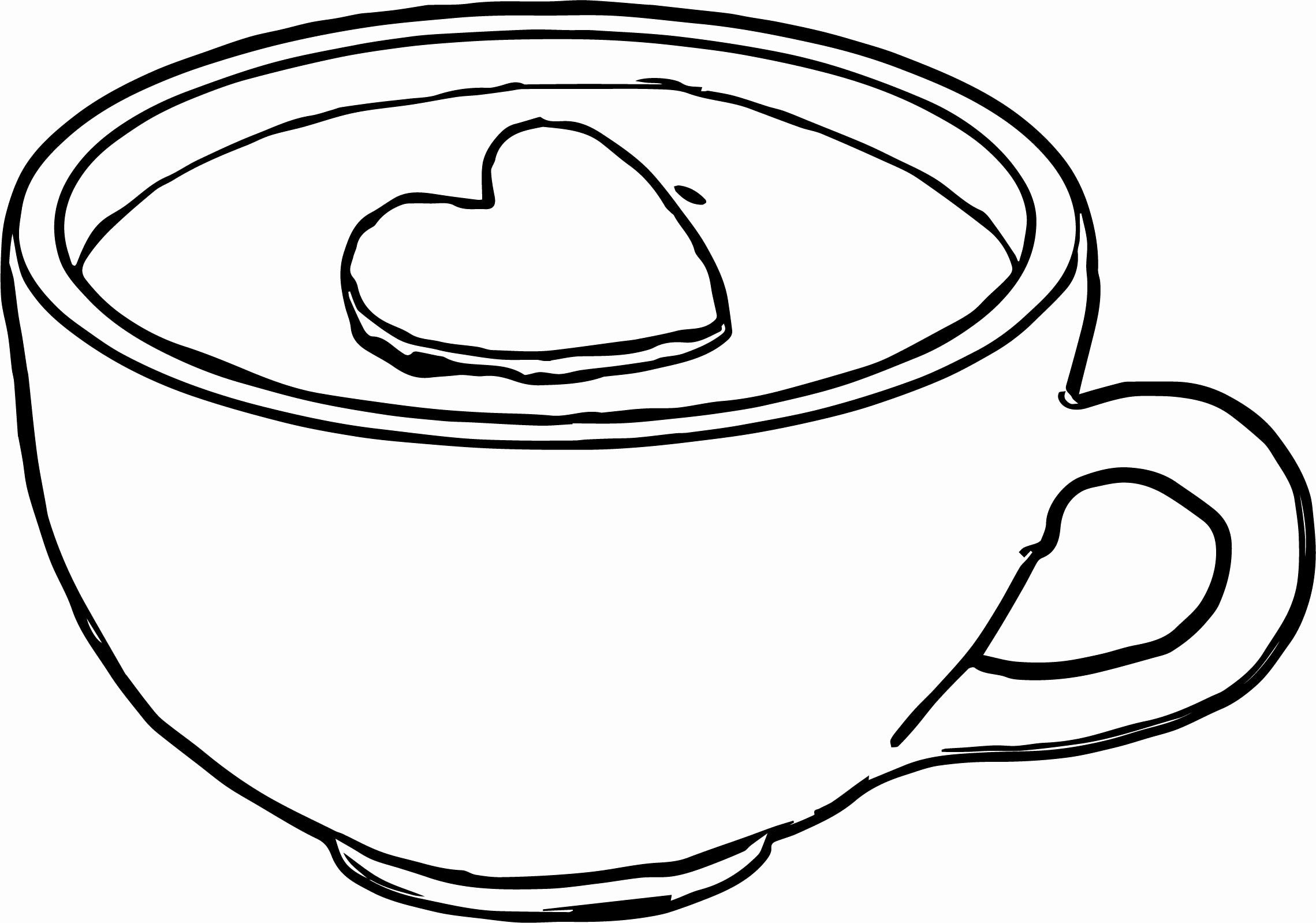 Hot Cocoa With Heart Coloring Page