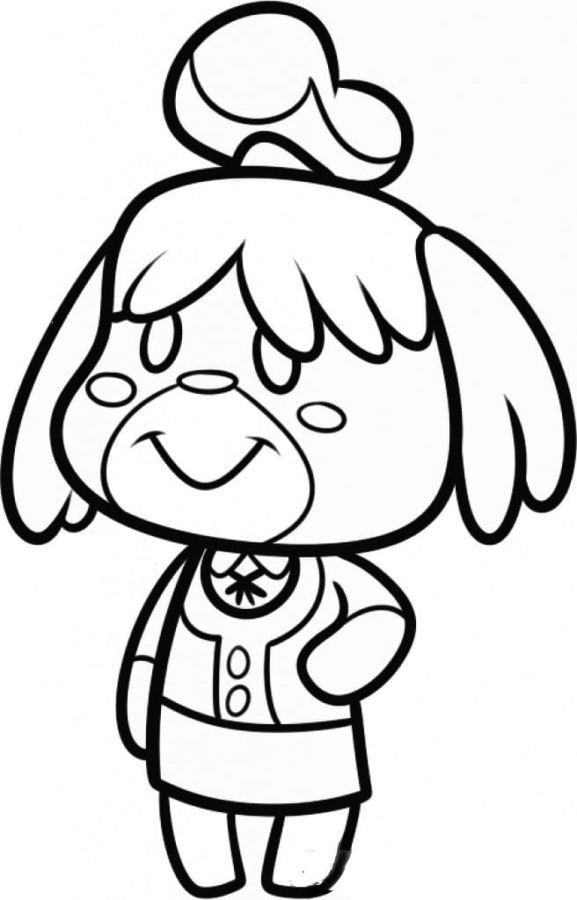 Isabelle Animal Crossing Coloring Page