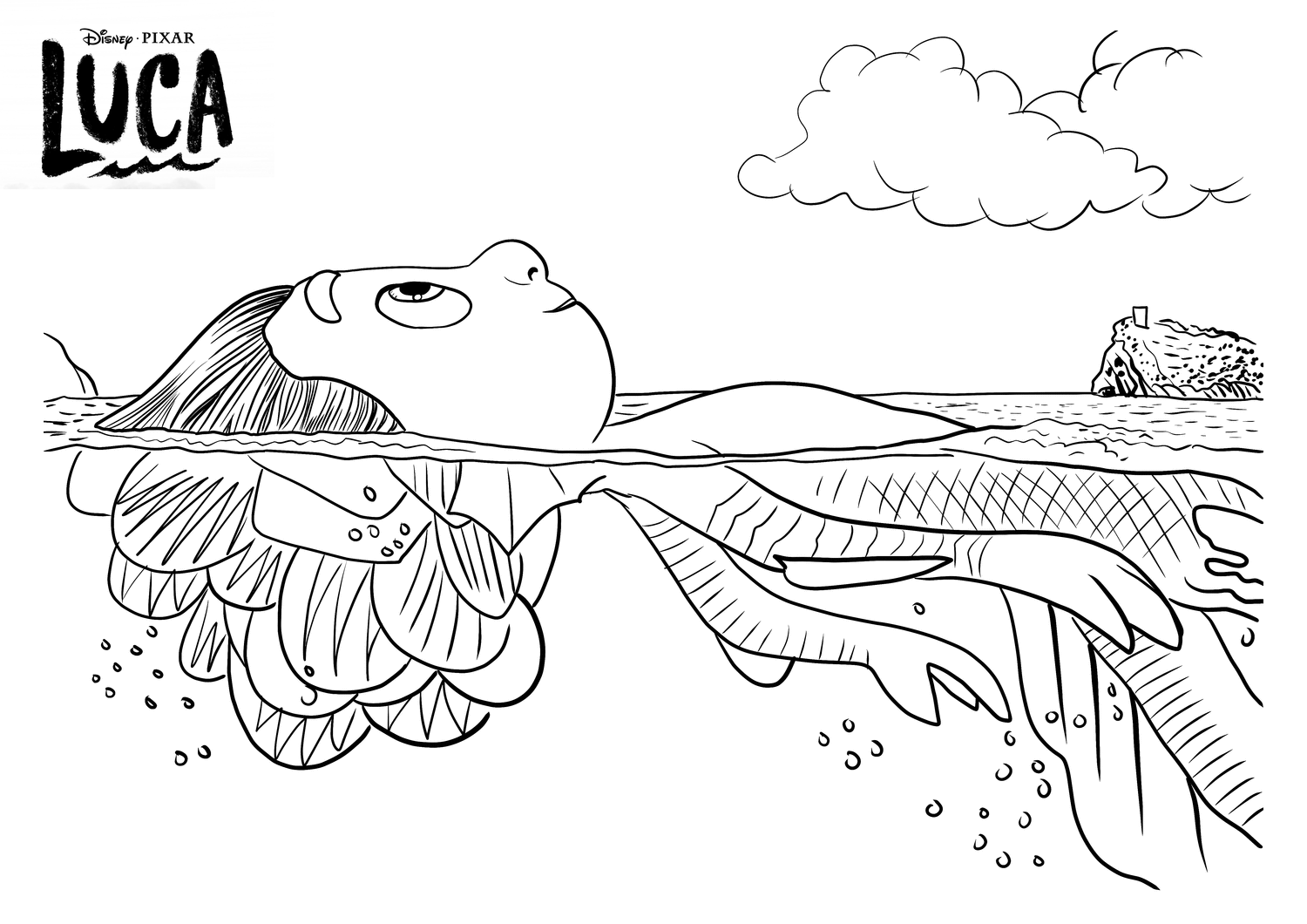 Luca Movie Coloring Pages