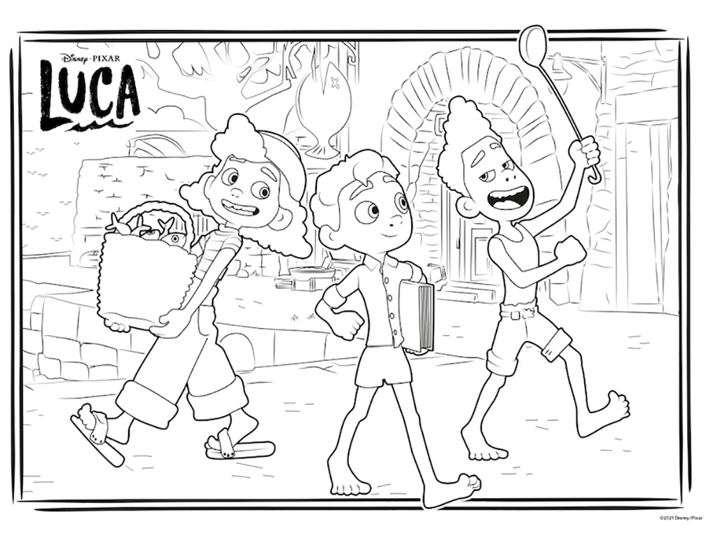 Luca And Friends Coloring Page