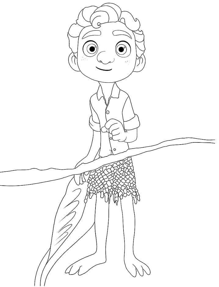 Luca In Water Coloring Page