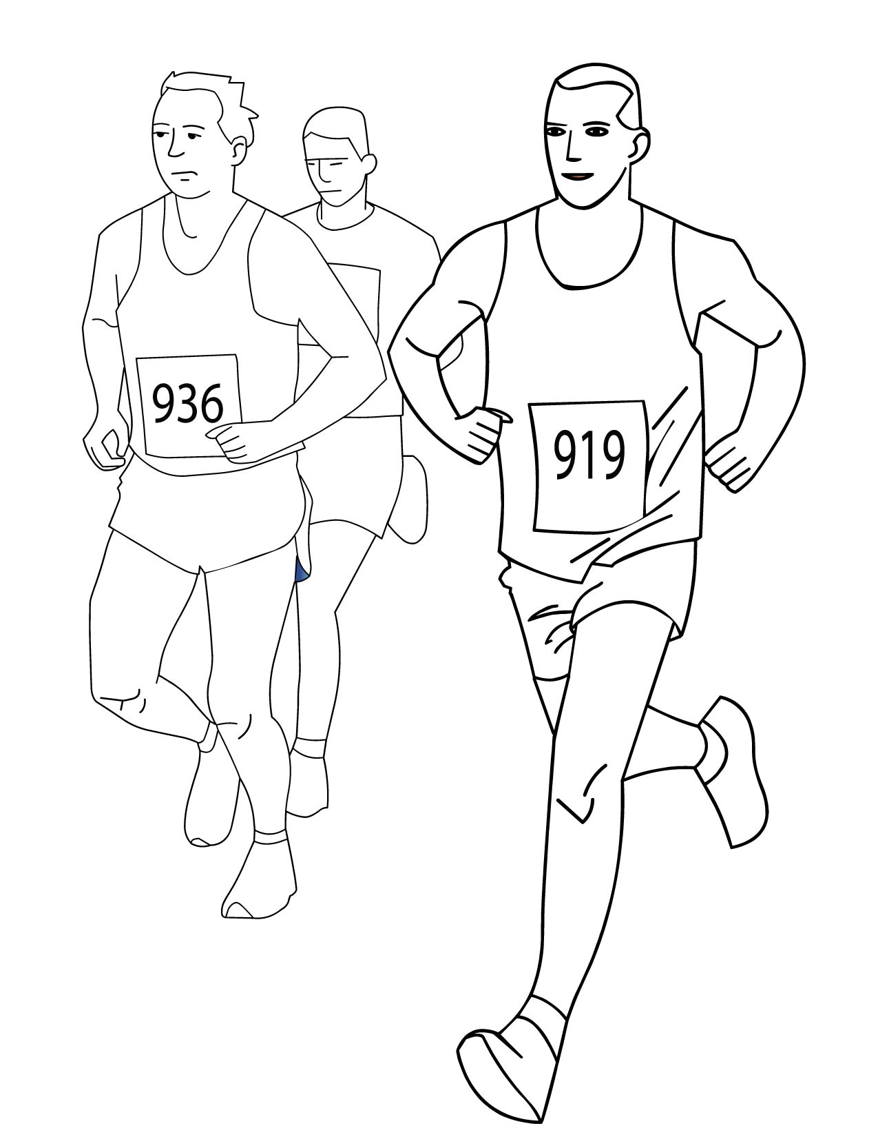 Marathon Runners Coloring Page