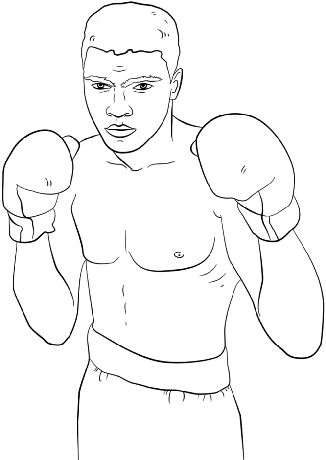 Muhammad Ali Boxing Coloring Page