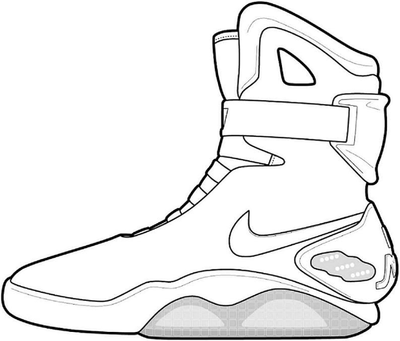 nike shoe outline coloring page