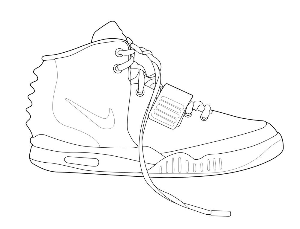 nike shoe outline coloring page