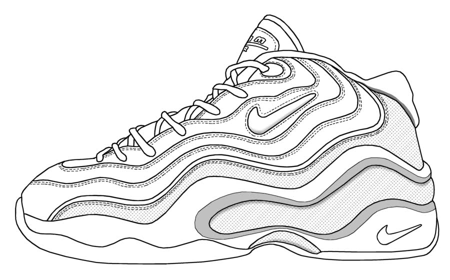 nike shoe outline coloring page