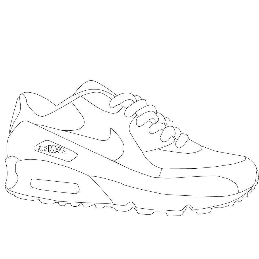 nike shoe outline coloring page