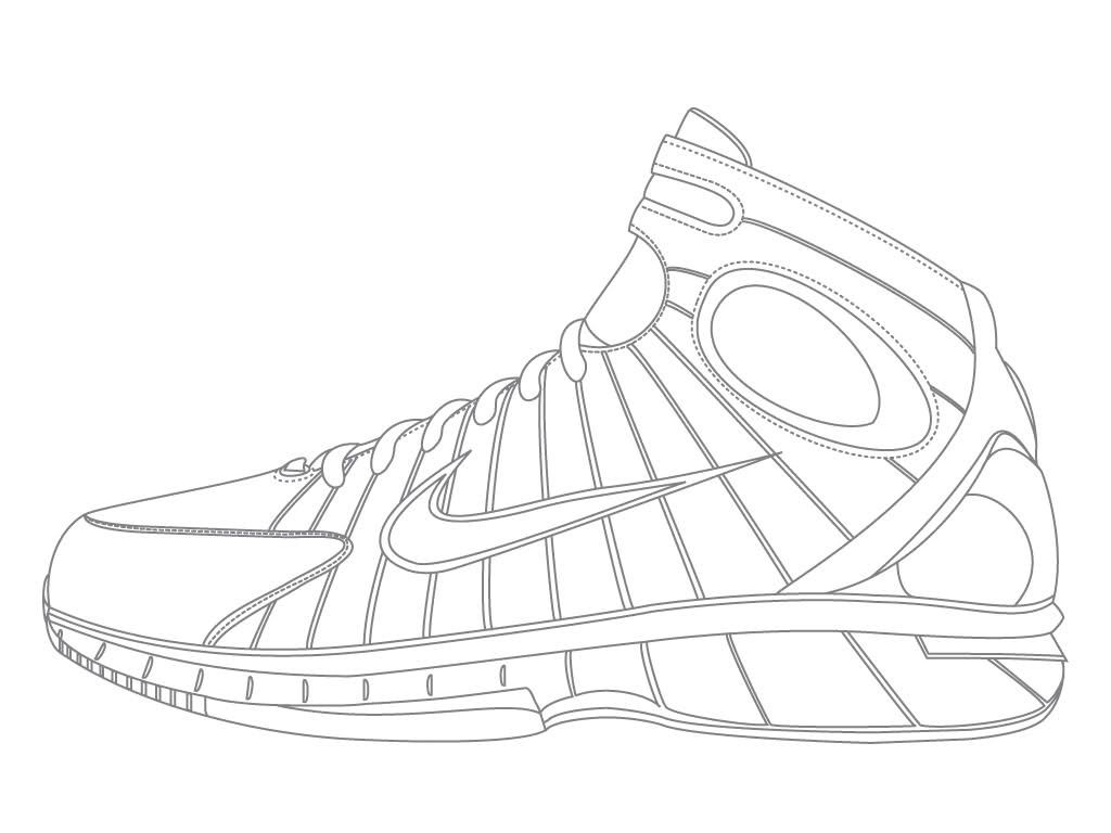 nike shoe outline coloring page