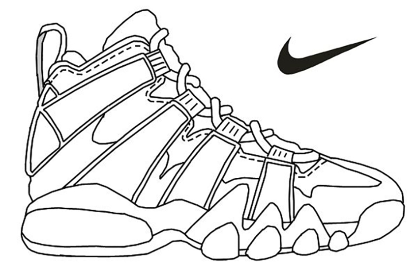 nike shoe outline coloring page