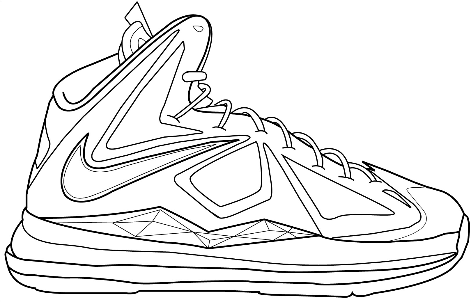 nike shoe outline coloring page