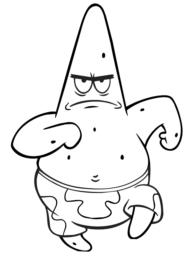 Patrick Star Running Coloring Page