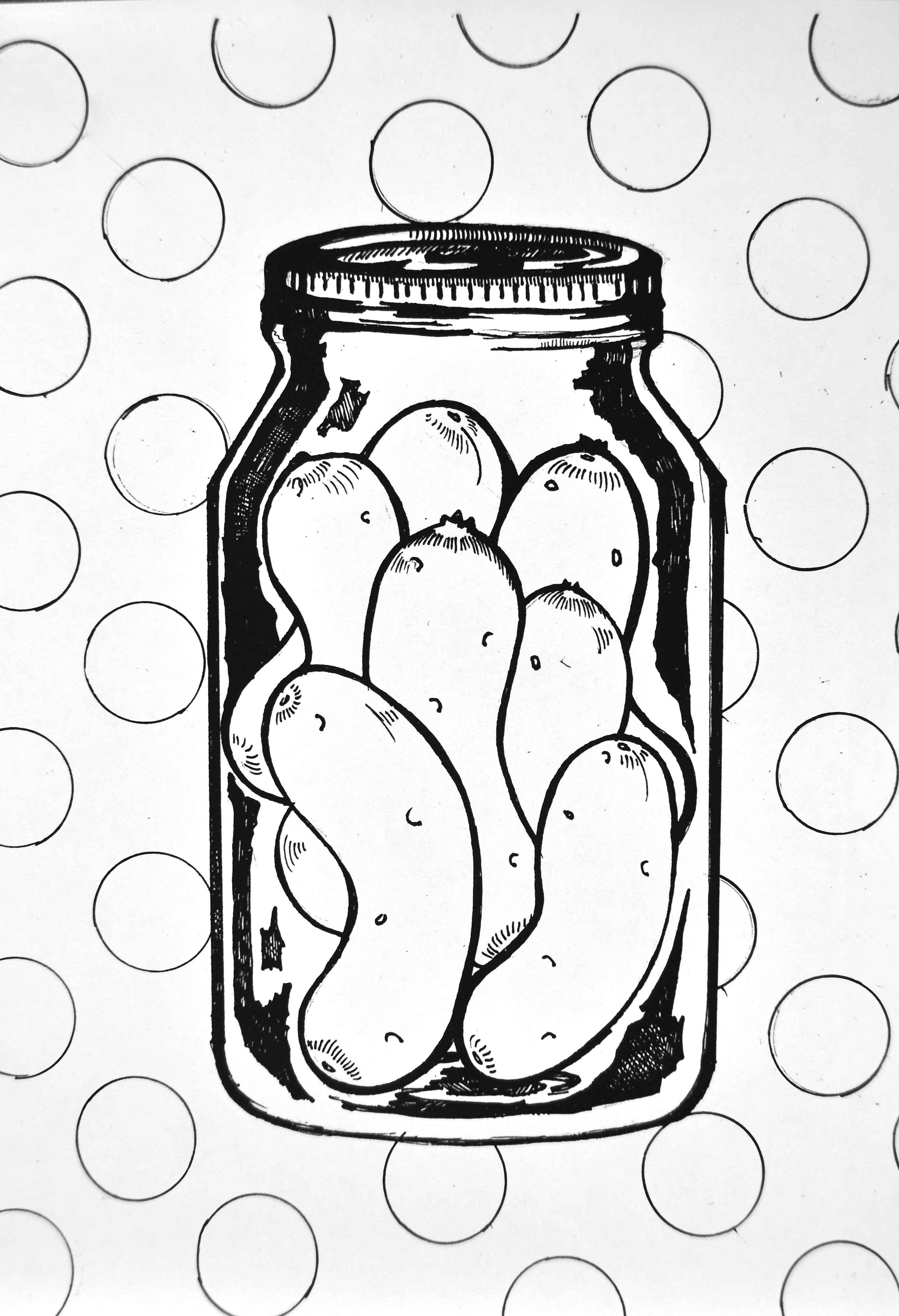 Pickels In A Jar Coloring Page
