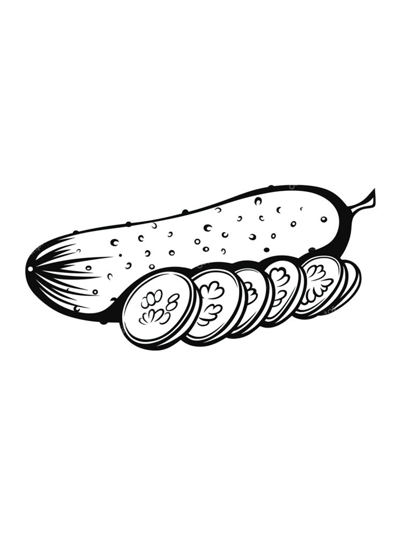Sliced Pickle Coloring Pages