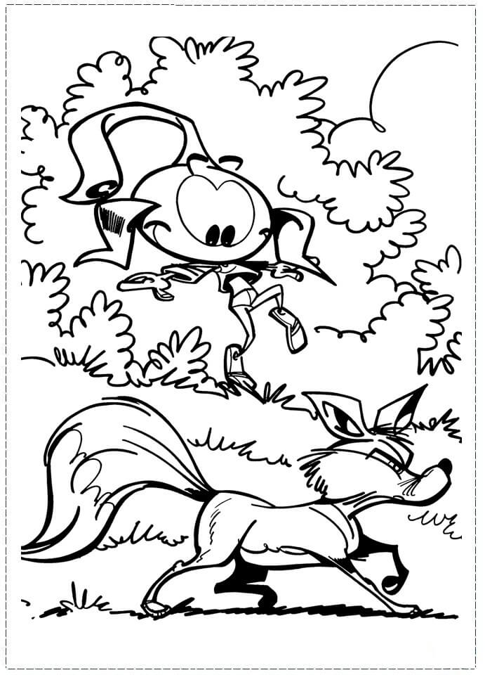 Snork Sneaking Up On Fox Coloring Page