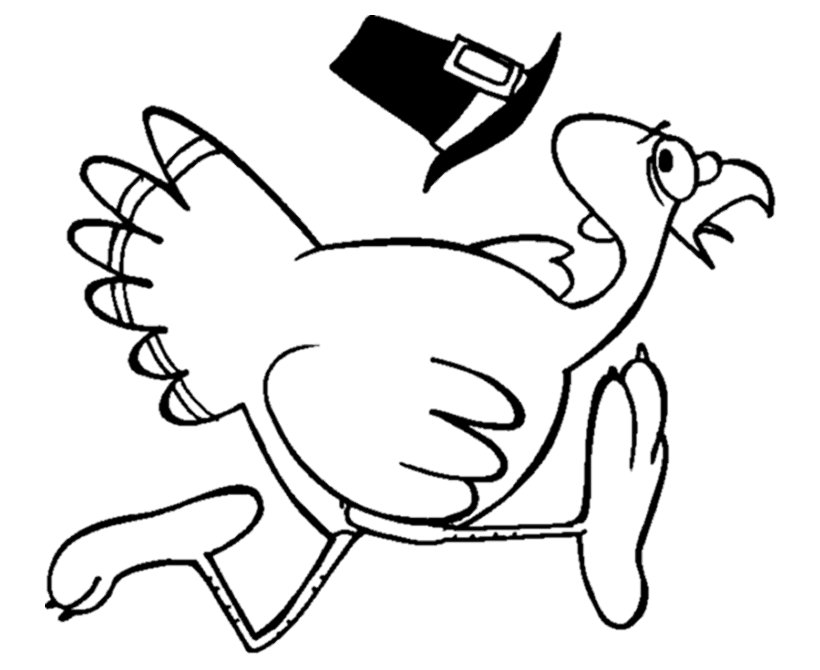 Turkey Running Coloring Page