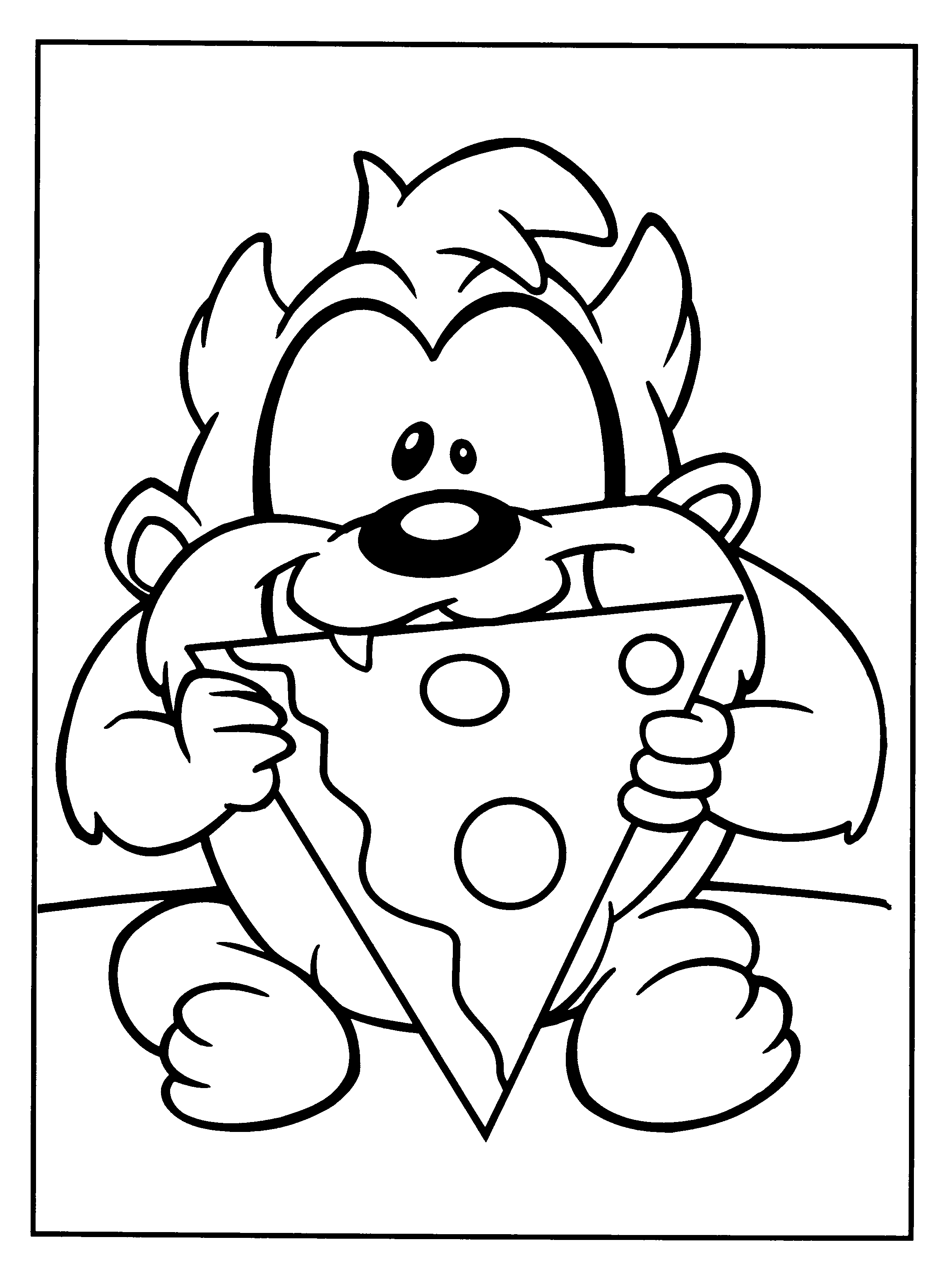 Baby Taz Eating Pizza