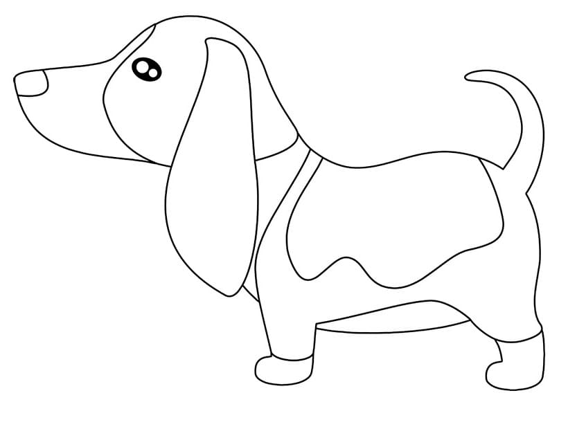 Basset Hound Side View Coloring Pages