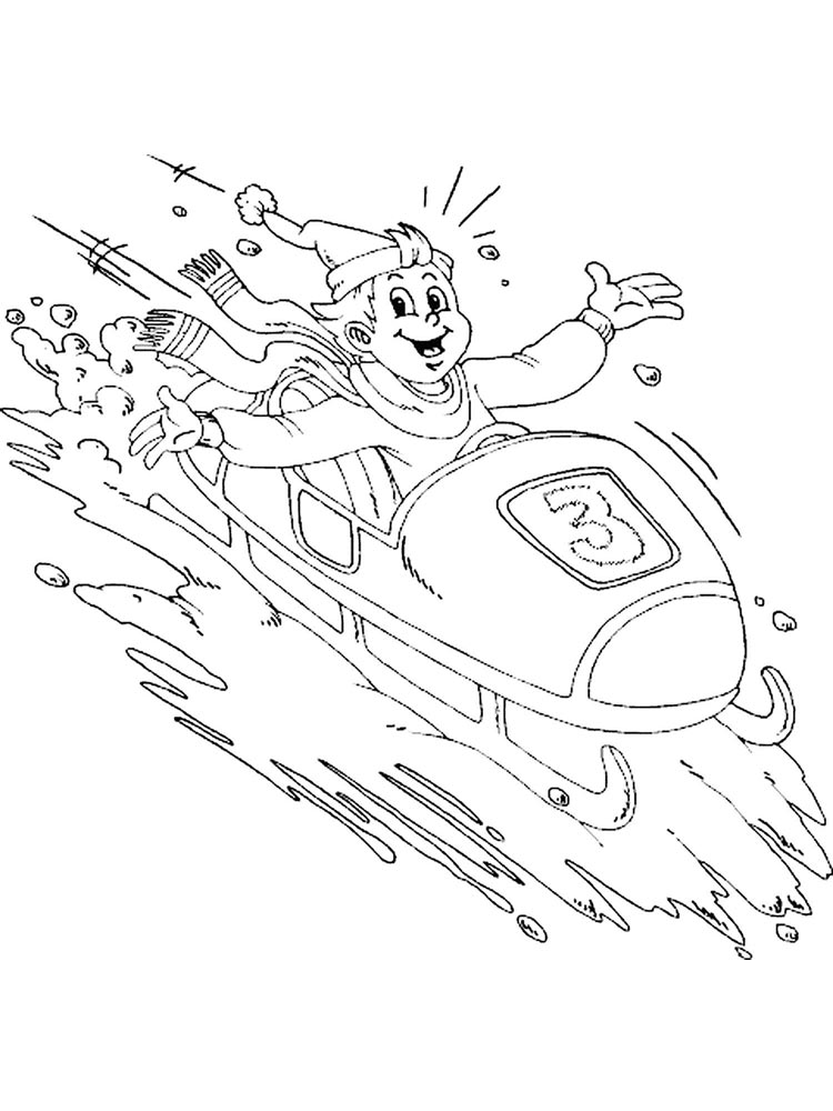Bobsledding Coloring Page