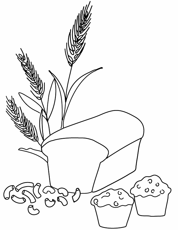 Bread And Muffins Coloring Page