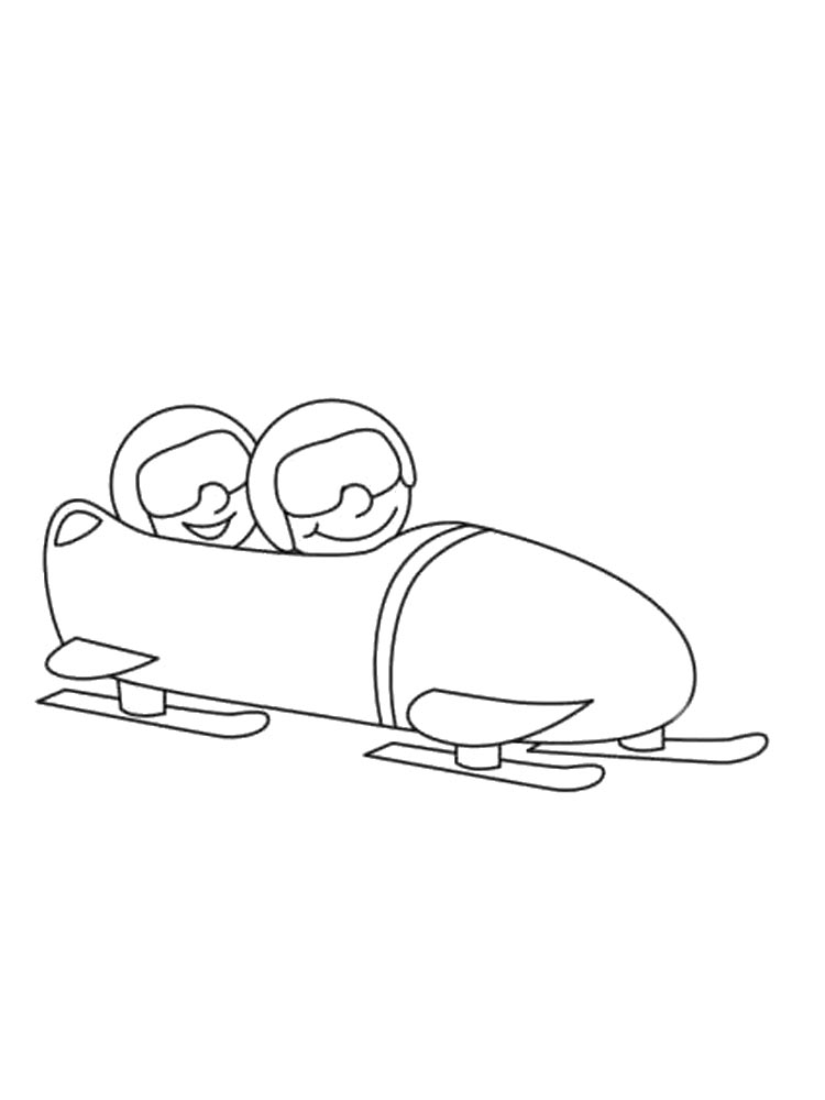 Cute Bobsled Coloring Page