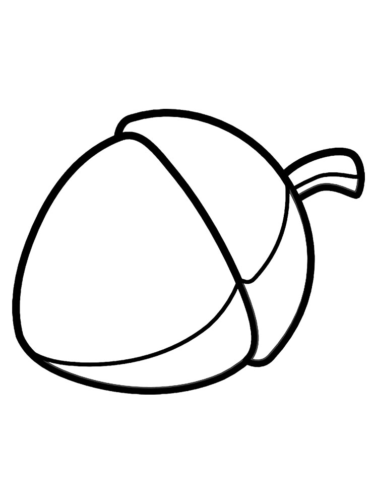 Easy Acorn Coloring Page