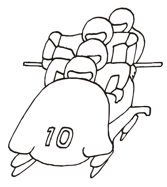 Easy Bobsled Coloring Pages