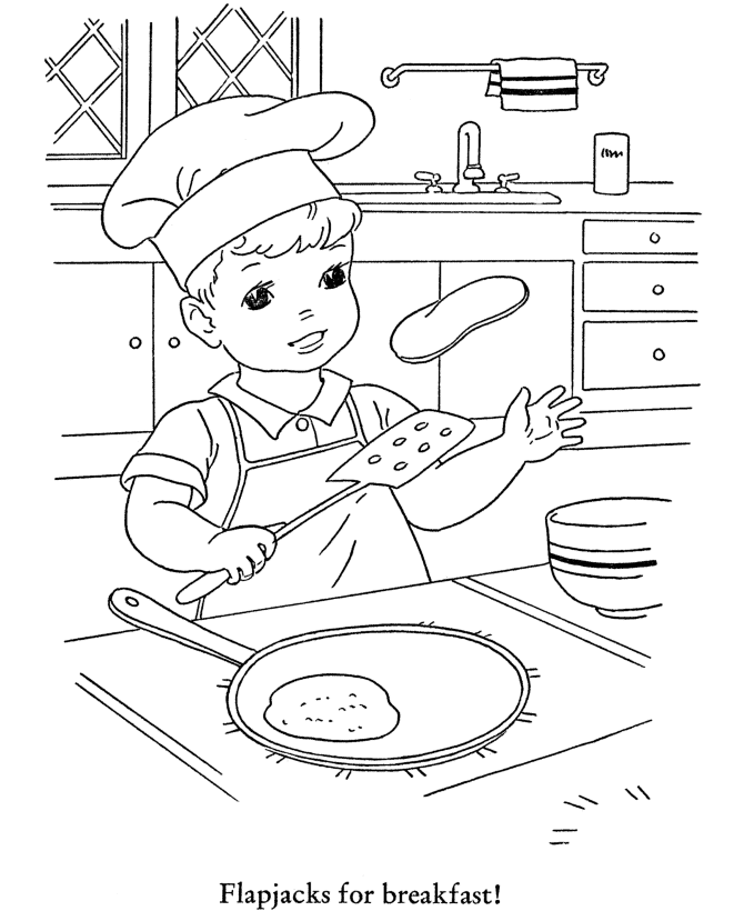 Flapjacks For Breakfast Coloring Page