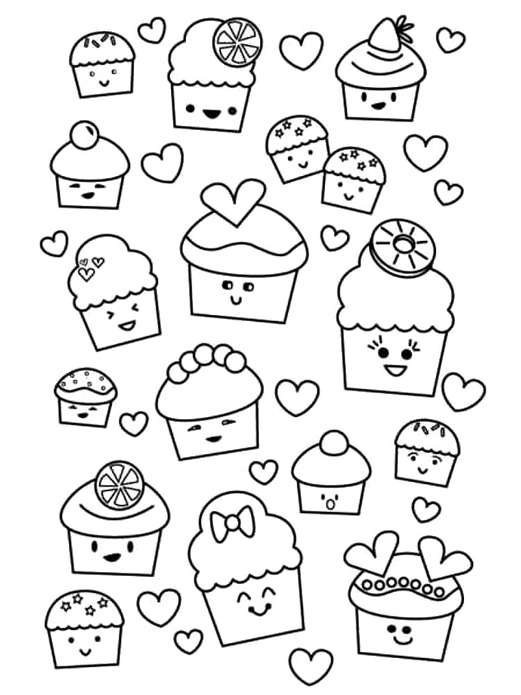 Muffins Printable Coloring Page