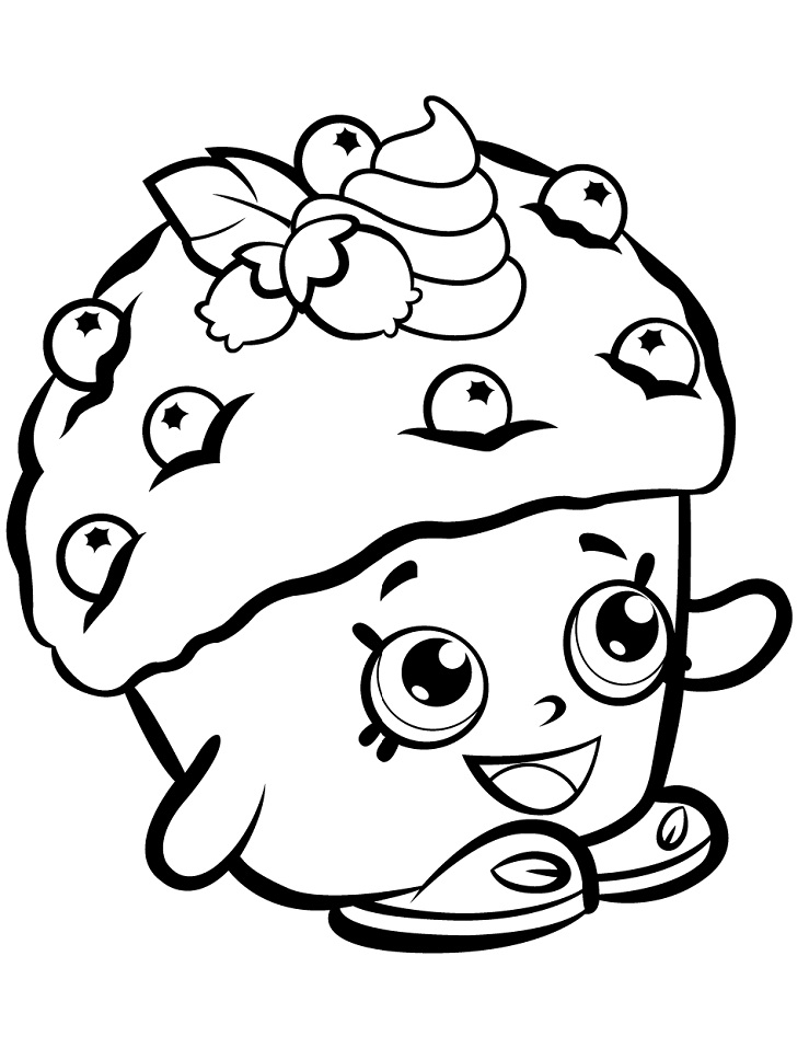 Shopkins Fruit Muffin Coloring Page