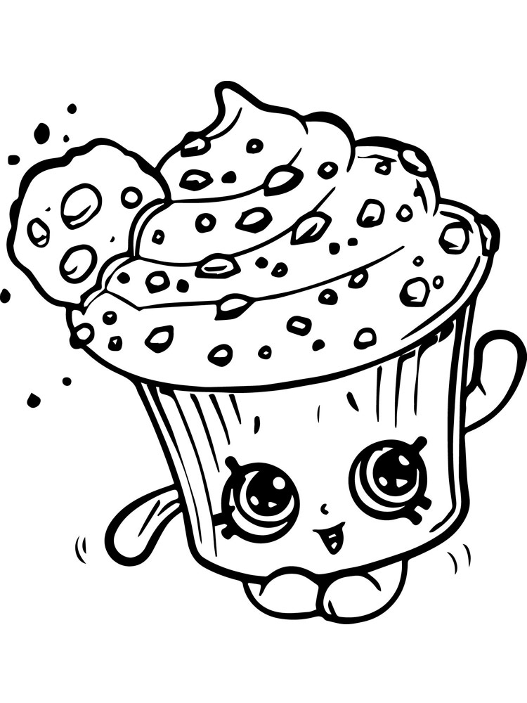 Shopkins Muffin Coloring Page
