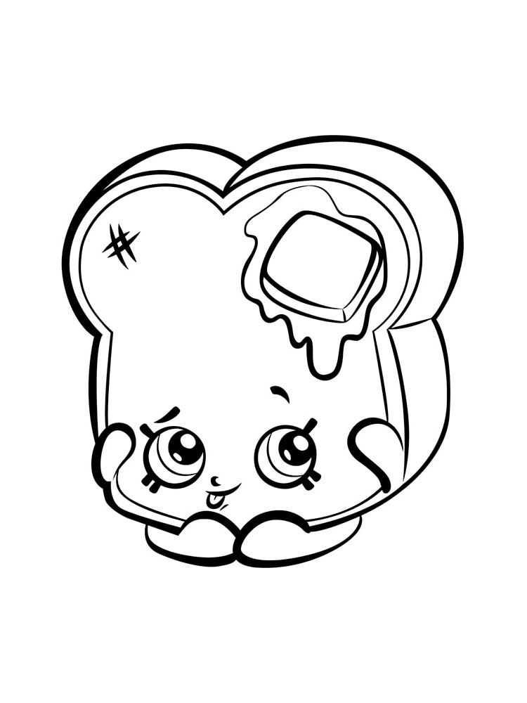 Shopkins Toast Coloring Page