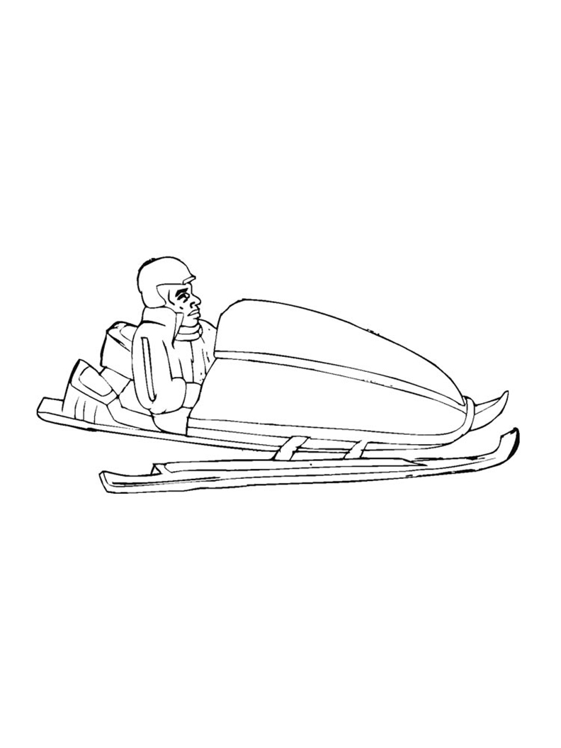 Single Bobsled Coloring Page