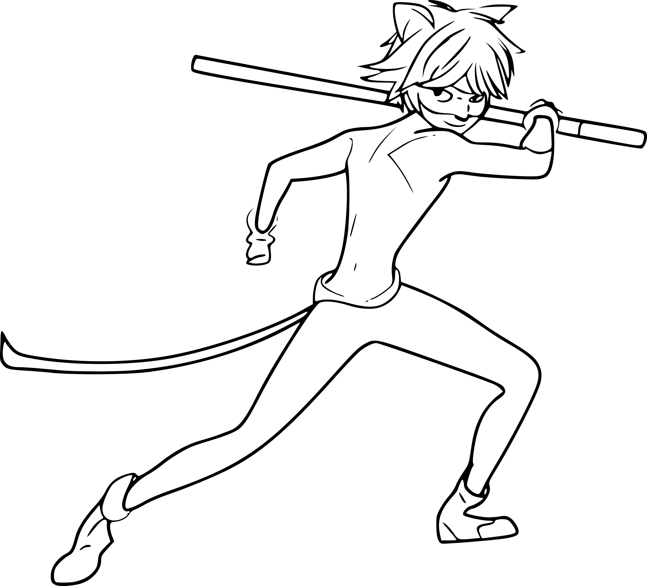 Adrien Fighting Coloring Page