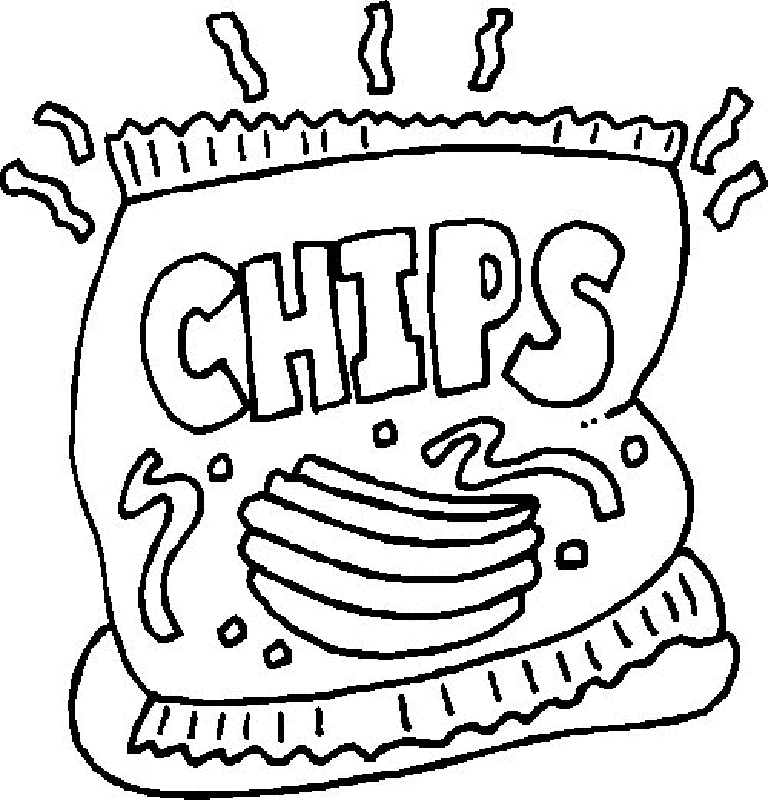Bag Of Chips Coloring Page