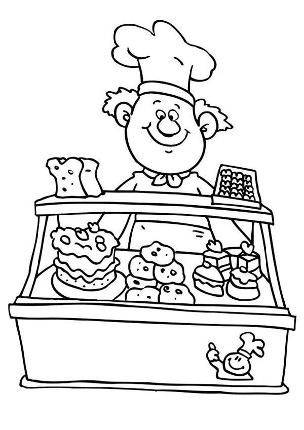 Baker Coloring Page