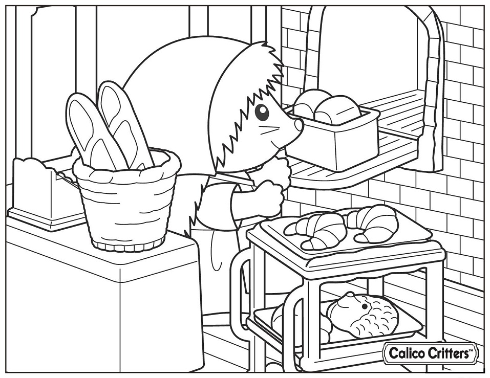 Baking Croissants Coloring Page