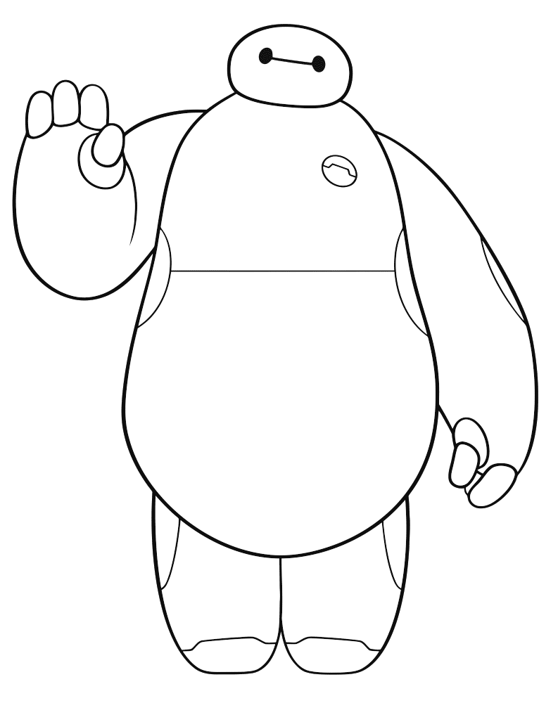 Baymax Big Hero 6 Coloring Page