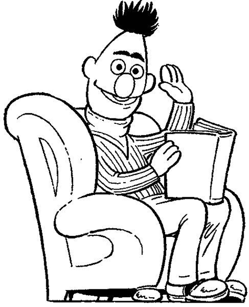 Bert Reading Coloring Page