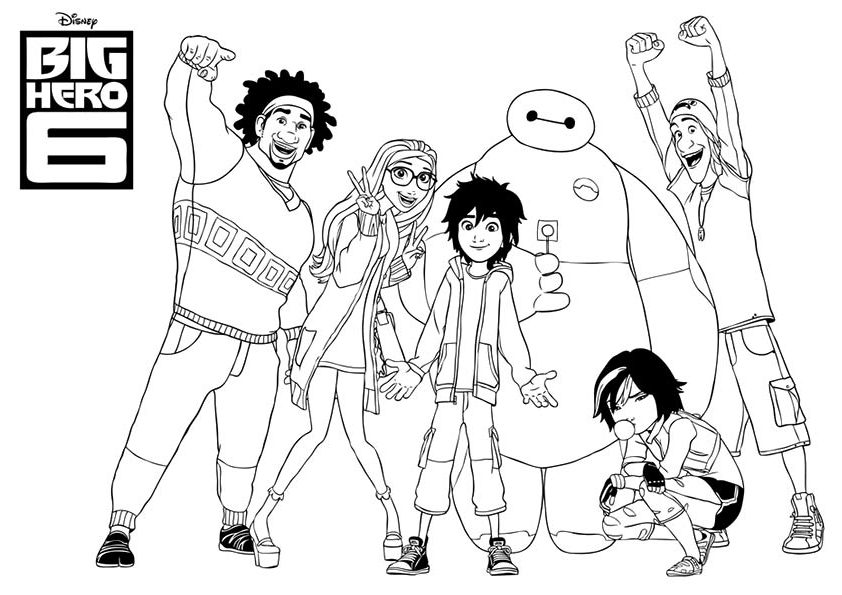 Big Hero 6 Characters Coloring Pages