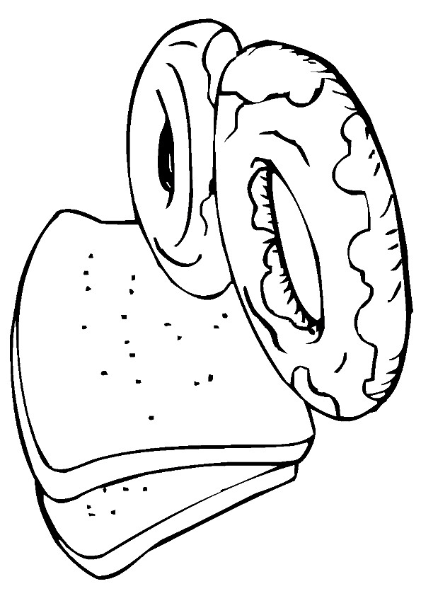 Bread And Bagels Coloring Page