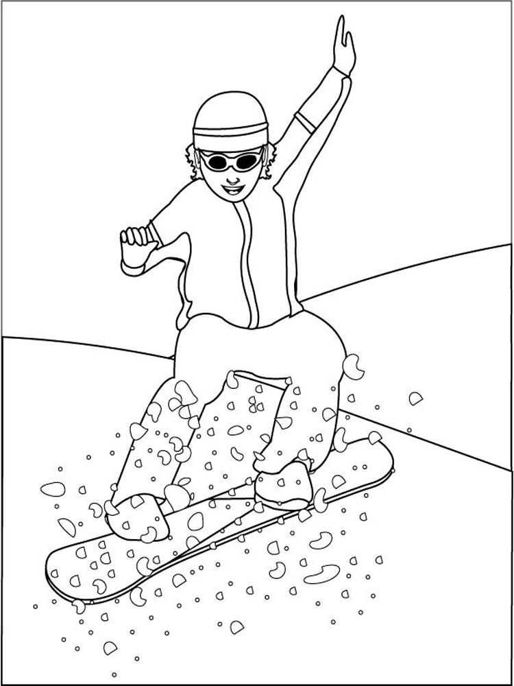 Cool Snowboarding Coloring Pages