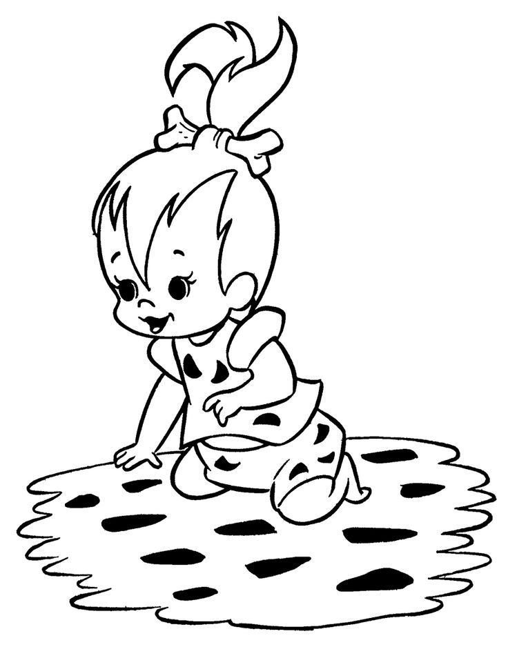 Cute Pebbles Flinstones Coloring Page