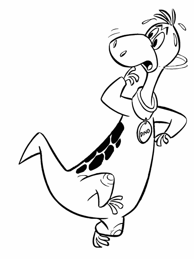 Dino Flinstone Coloring Page