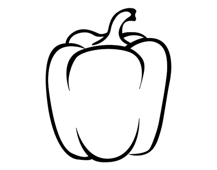 Easy Pepper Coloring Page