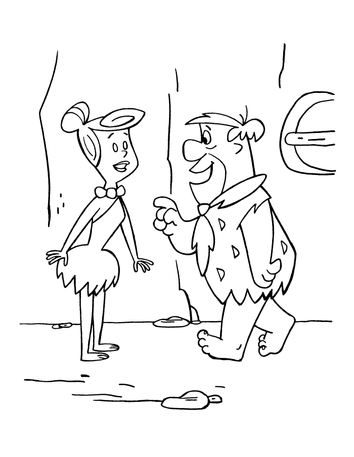 Fred And Wilma Flinstone Coloring Page