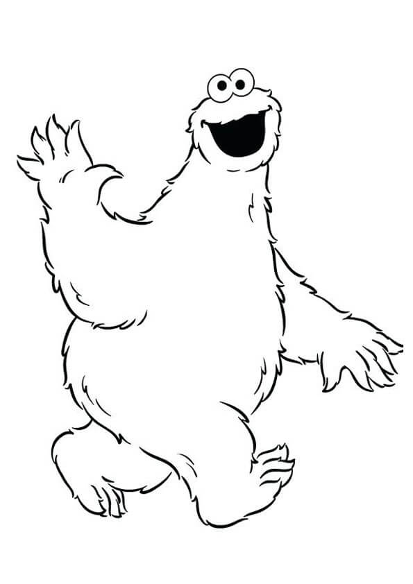 Hello Cookie Monster Coloring Page