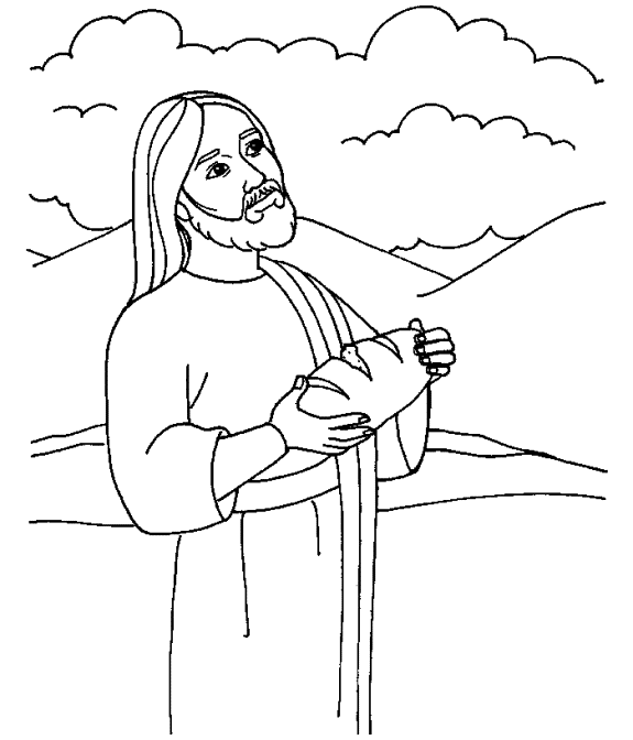 Jesus And Bread Loaf Coloring Page